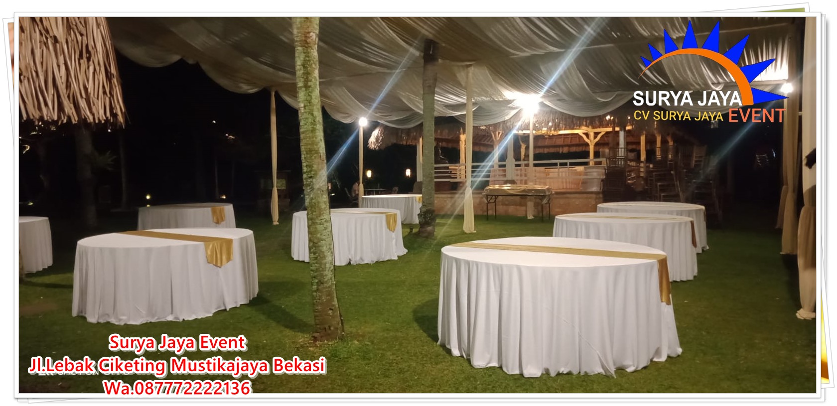 Sewa Meja Bundar Bekasi Selatan Siap Bongkar Pasang Tepat Waktu