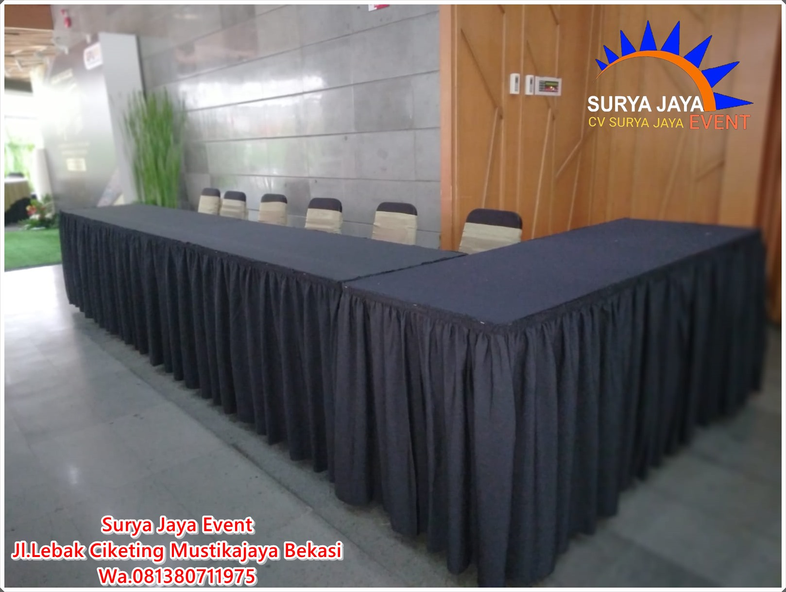 Rental Meja Ibm Plus Cover Skirting Hitam