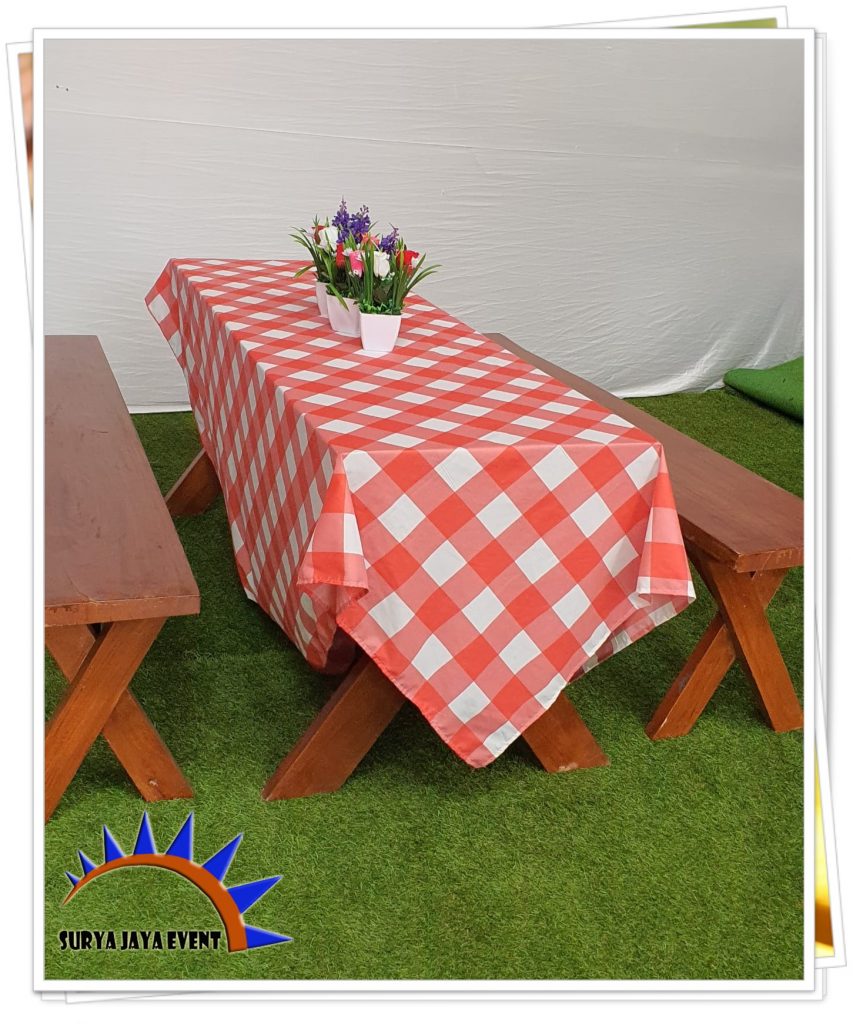 Sewa Meja Taman Cover Kotak Model Baru