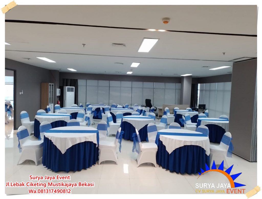 Sewa Meja Bundar Jakarta Timur Plus Cover Standar Hotel