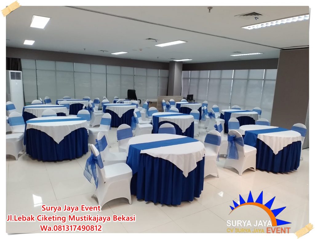Sewa Meja Bundar Jakarta Timur Plus Cover Standar Hotel
