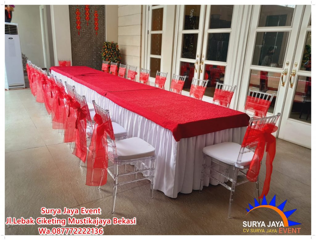 Sewa Kursi Tiffany Acrylic Pita Merah Untuk Acara