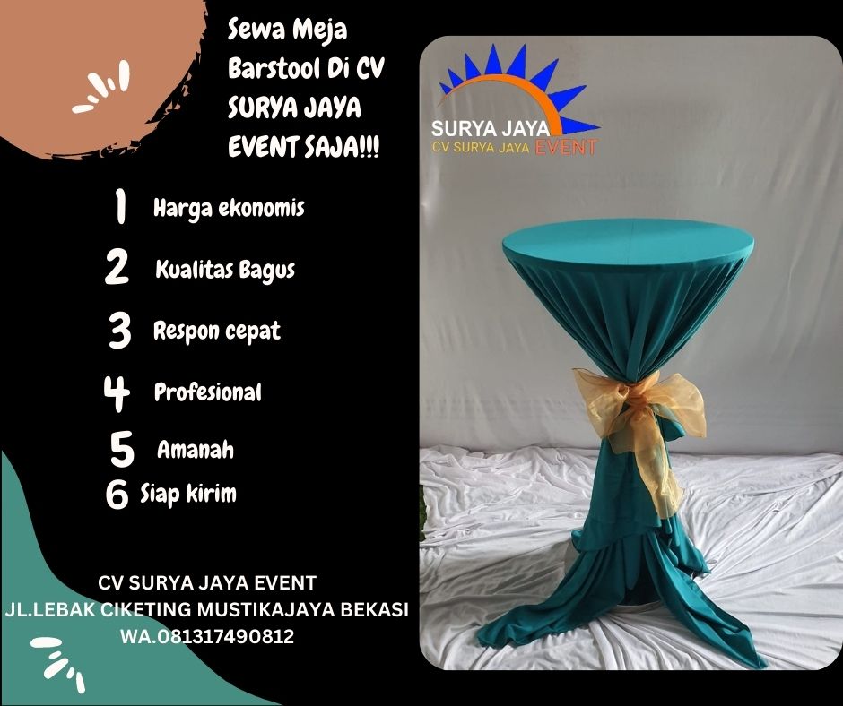 Sewa Meja Bar Plus Cover Pita 