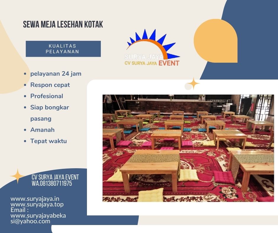 Menyewakan Meja Lesehan Kotak Untuk Acara BukBer Ramadhan
