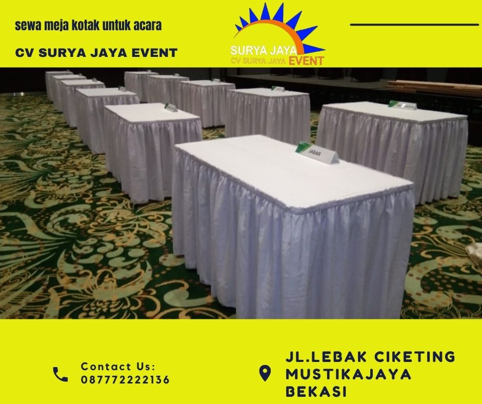 Sewa Meja Untuk Event Lengkap Plus Cover