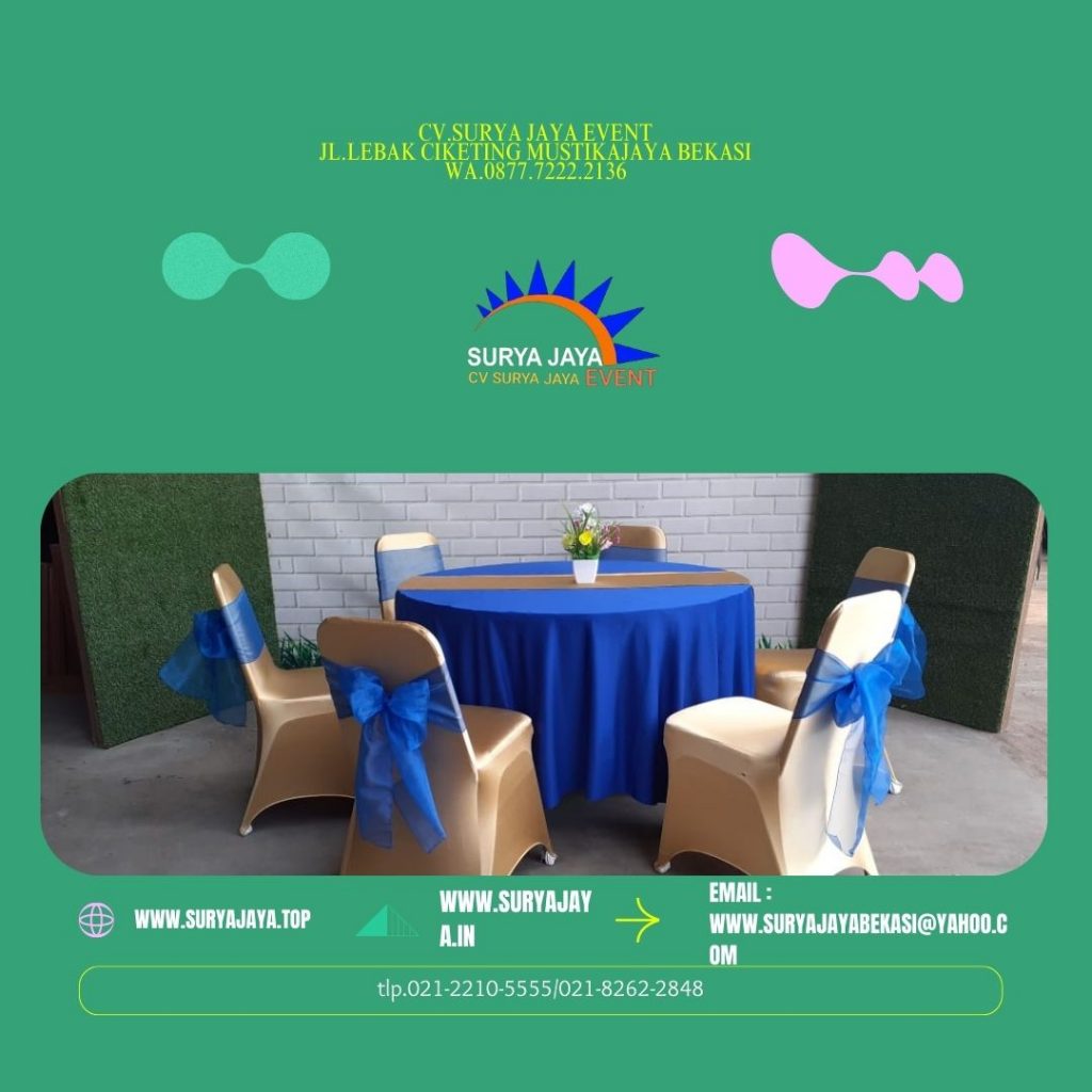 Sewa Meja Bulat Plus Cover Dan Kursi