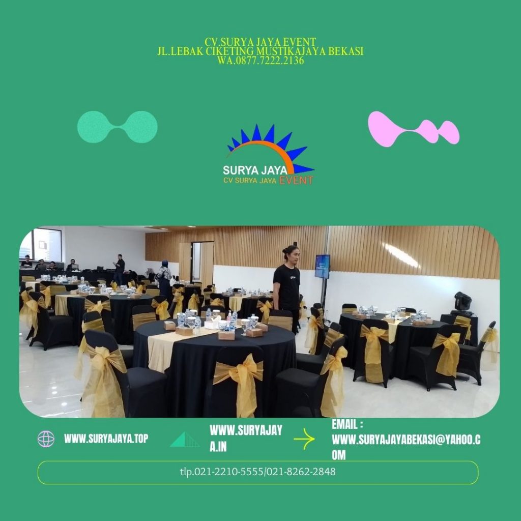 Sewa Meja Bulat Plus Cover Dan Kursi