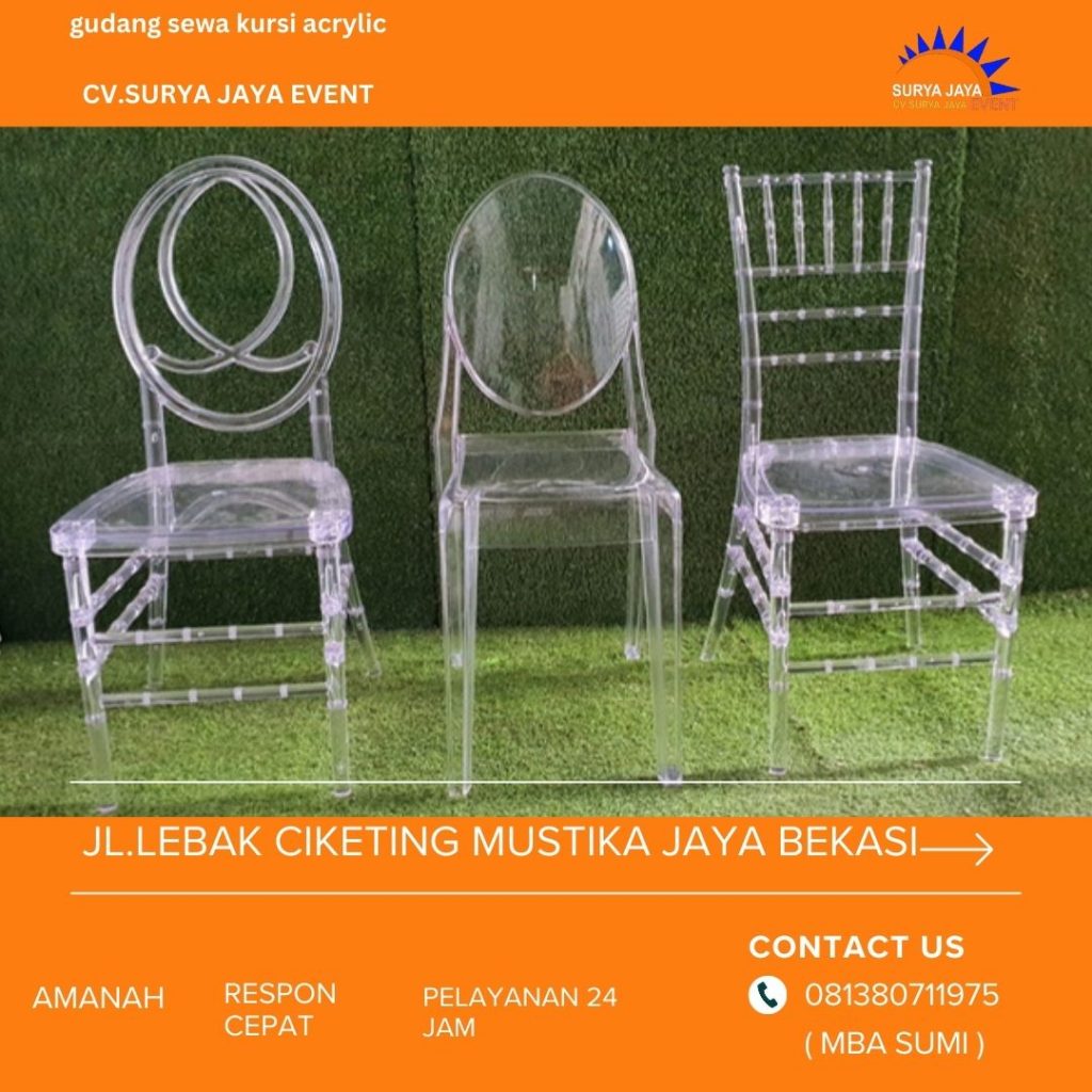 Pusat Sewa Kursi Acrylic Untuk Acara Apa Saja Di Jakarta