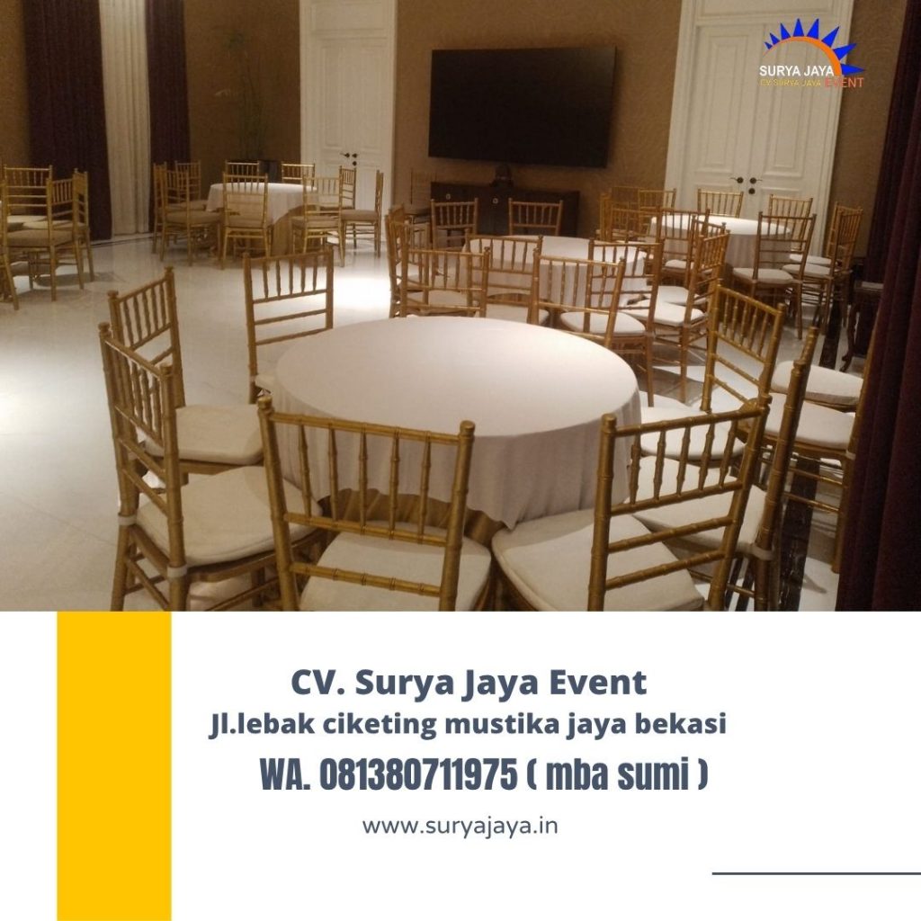 Rental Kursi Kayu VIP Type Tiffany Gold di Senayan Jakpus