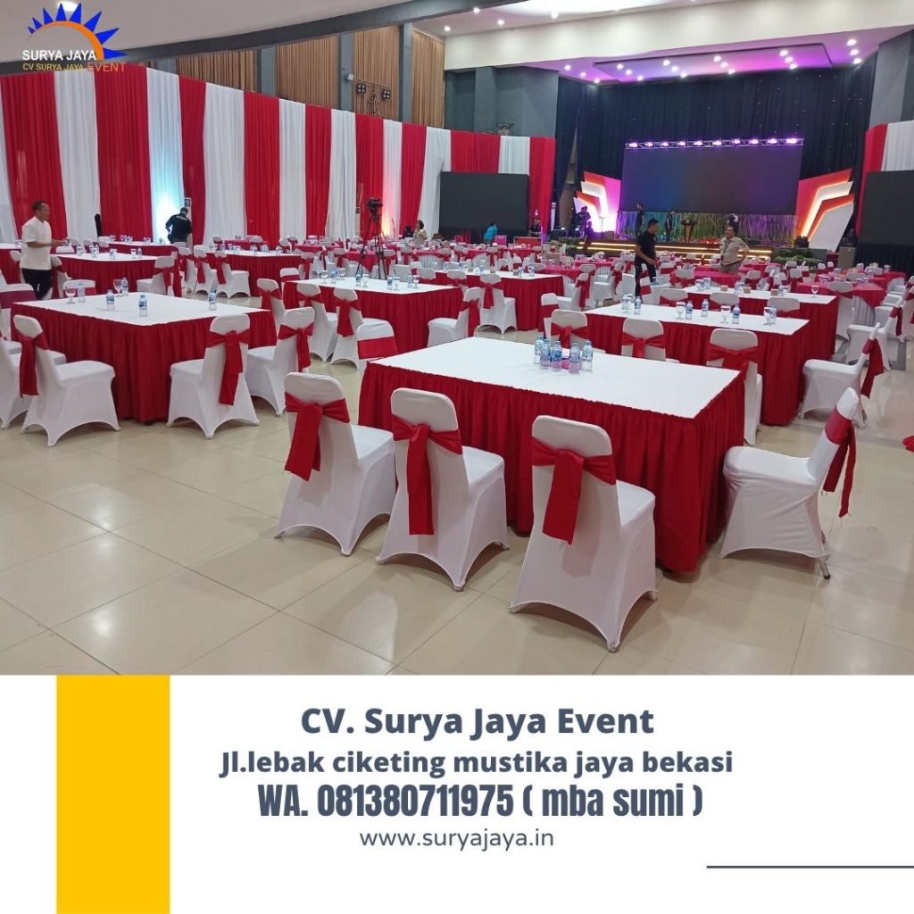 Rental Meja Dan Kursi Cover Merah Putih Jakarta
