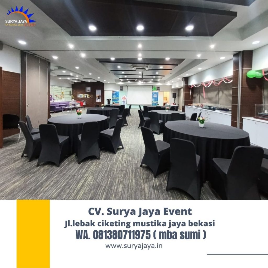 Sewa Meja Kursi Cover Hitam Event Pt United Tractors Padu Engineering Kabupaten Bekasi Barat