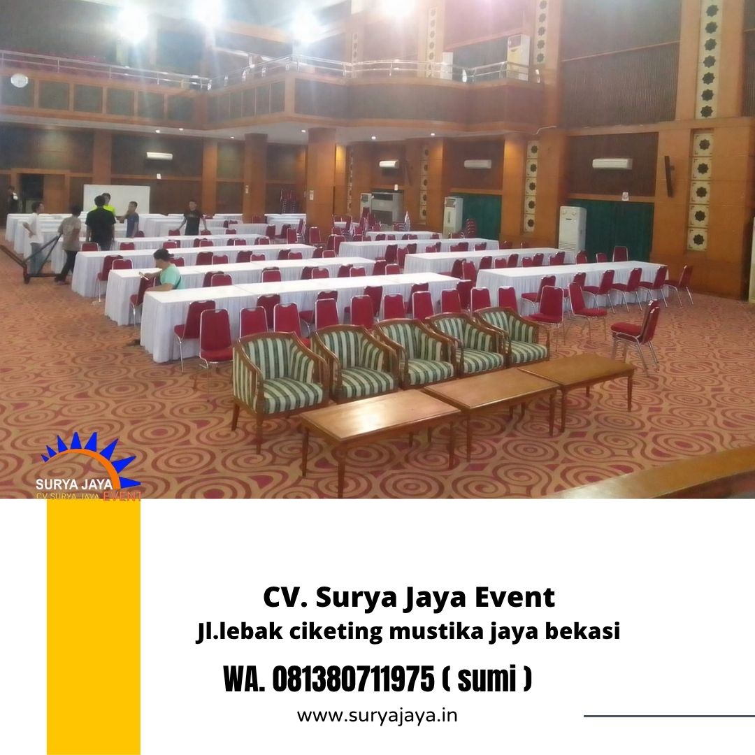 Rental Meja Kotak Cover Putih Ciputat Tangerang Selatan