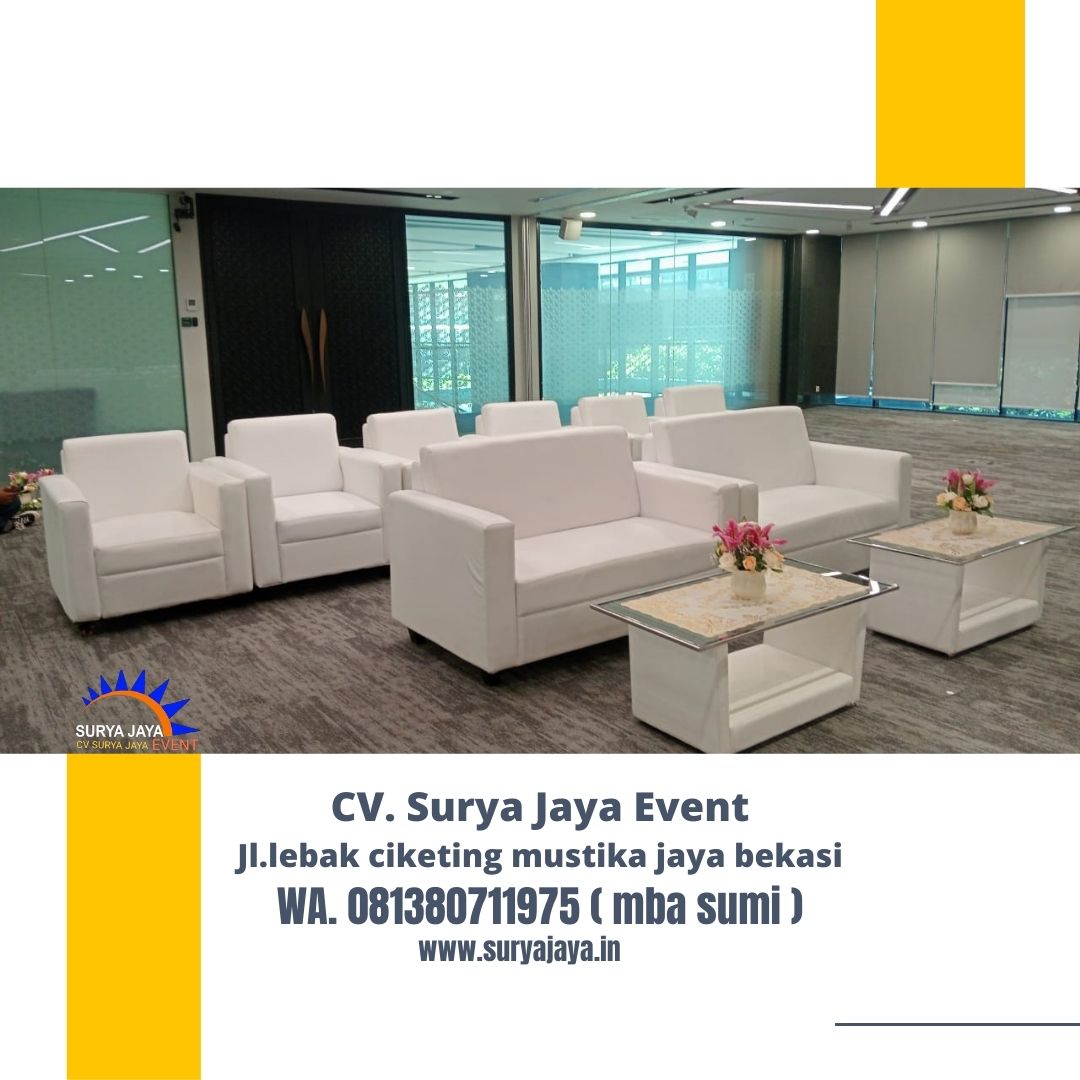Rental Sofa Single Dan Double Putih Area Jakarta