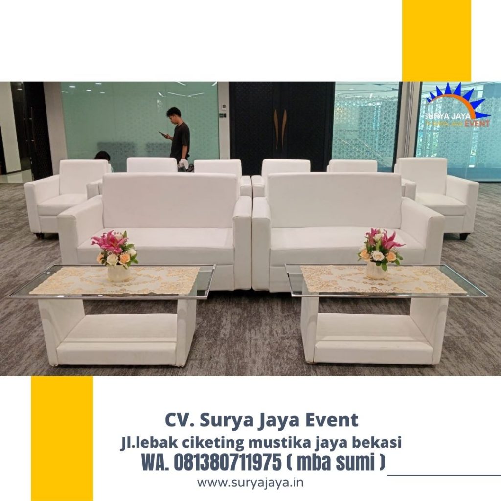 Rental Sofa Single Dan Double Putih Area Jakarta