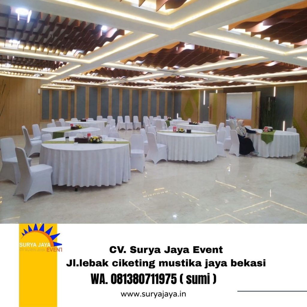 Sewa Meja Bundar Taplak Putih Tebar Di Jakarta Siap Kirim Ke Lokasi Dan Langsung Setting