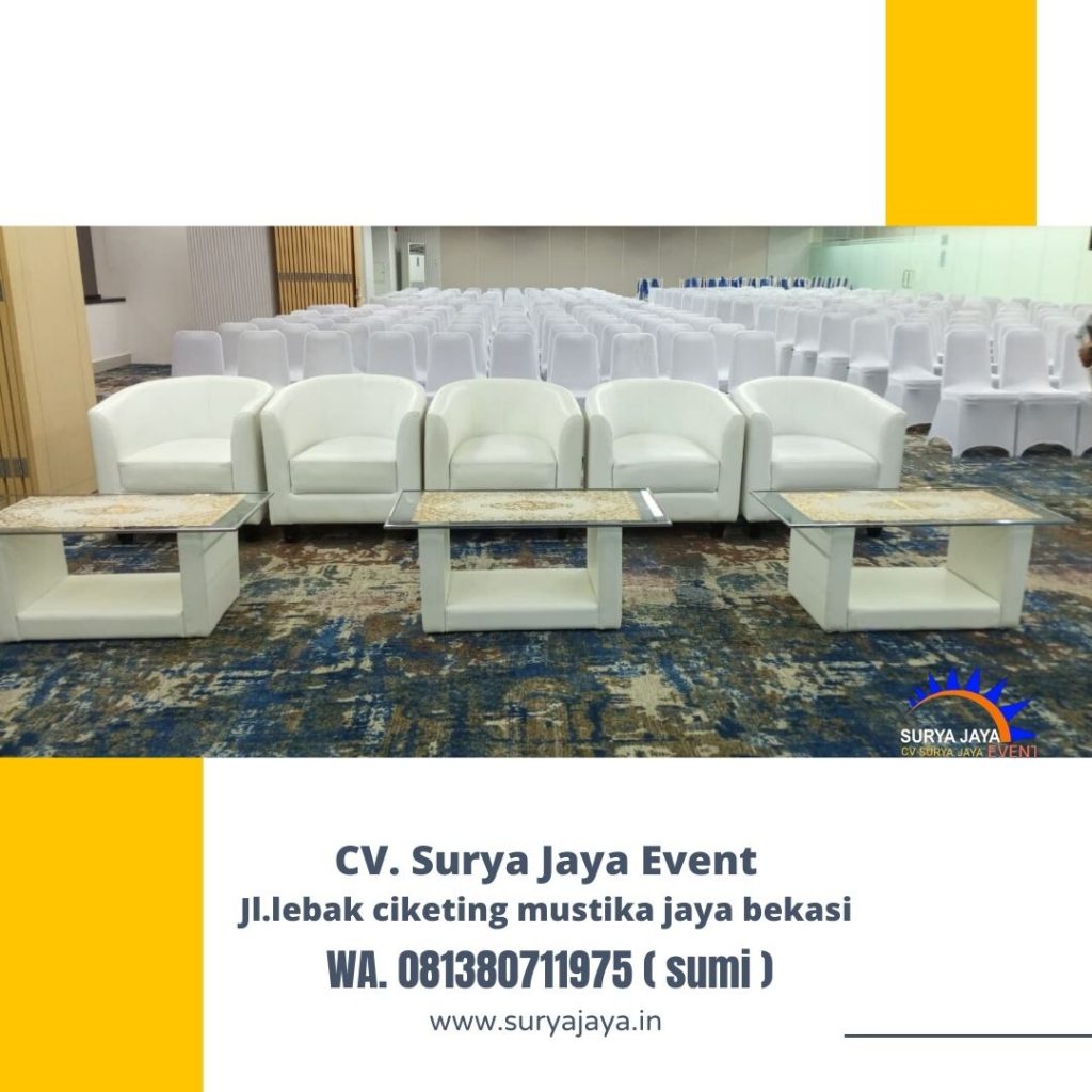 Rental Meja Kaca VIP,Sofa Oval Set Bersih Terawat Area Depok