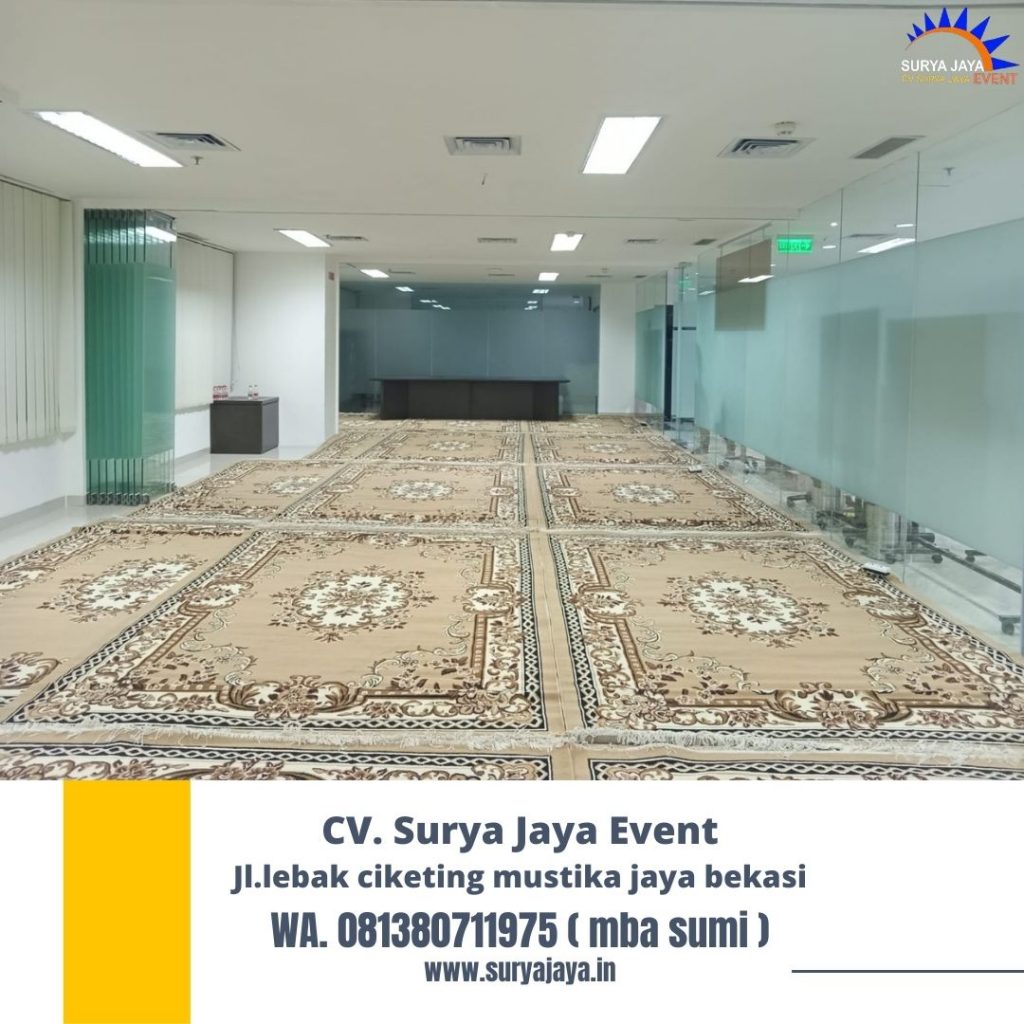 Sewa Karpet Permadani Cokelat Event PT Baja Titian Pasar Minggu Jaksel