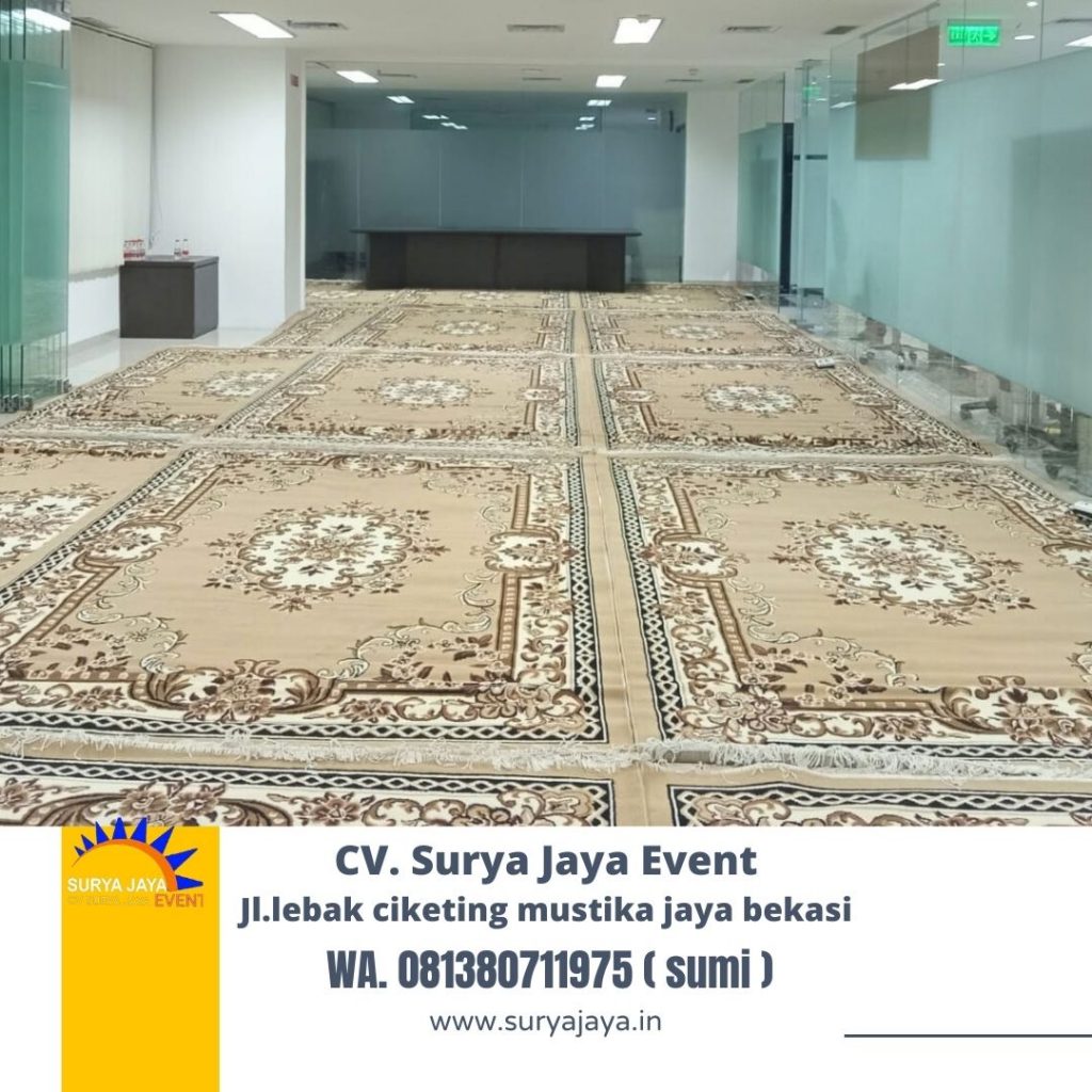 Sewa Karpet Permadani Cokelat Event PT Baja Titian Pasar Minggu Jaksel