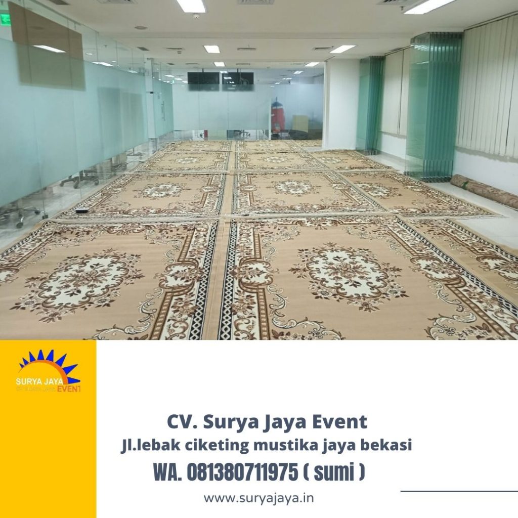 Sewa Karpet Permadani Cokelat Event PT Baja Titian Pasar Minggu Jaksel