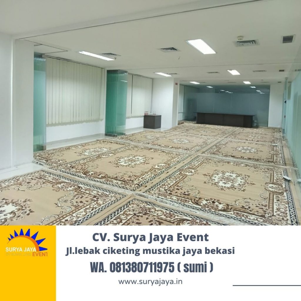Sewa Karpet Permadani Cokelat Event PT Baja Titian Pasar Minggu Jaksel