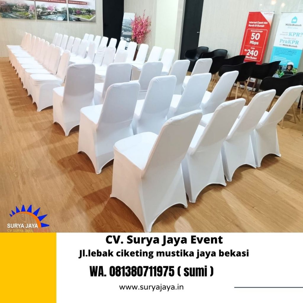 Sewa Kursi Futura Sarung Kursi Ketat Putih Area Jakarta