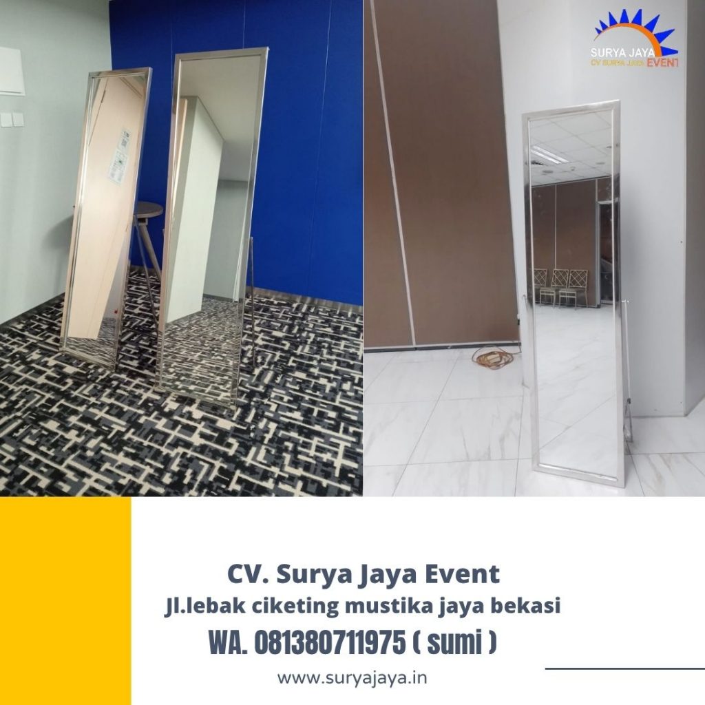 Pusat Sewa Kaca Rias Frame Stainless Ukuran Full Body area Bogor