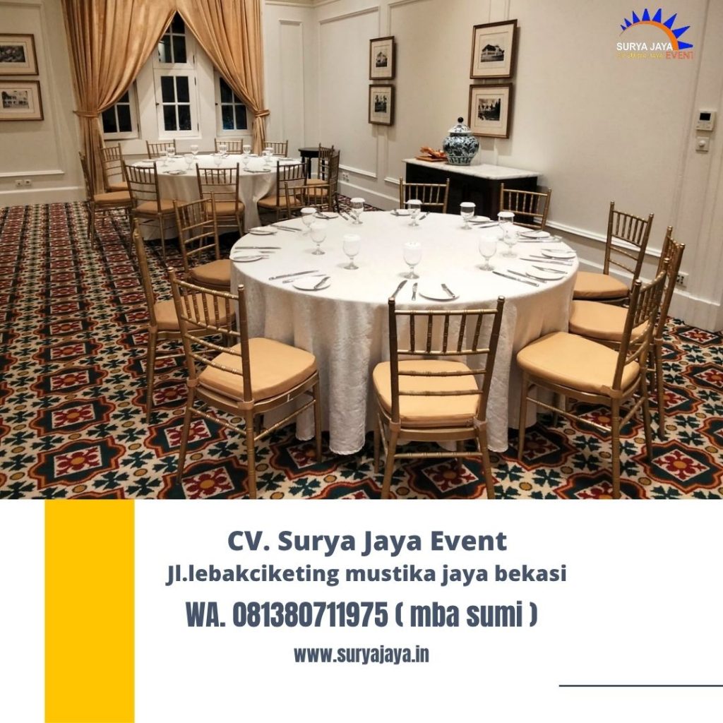 Sewa Kursi Tiffany Gold Event Hermitage Hotel Jakpus