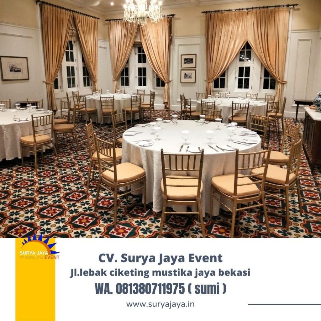 Sewa Kursi Tiffany Gold Event Hermitage Hotel Jakpus