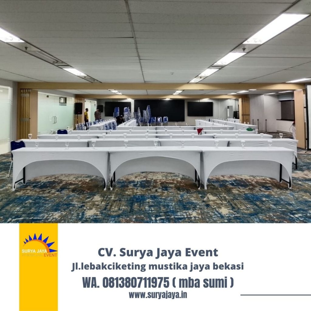 Sewa Meja Ibm Taplak Ketat Putih Event Kuningan jaksel