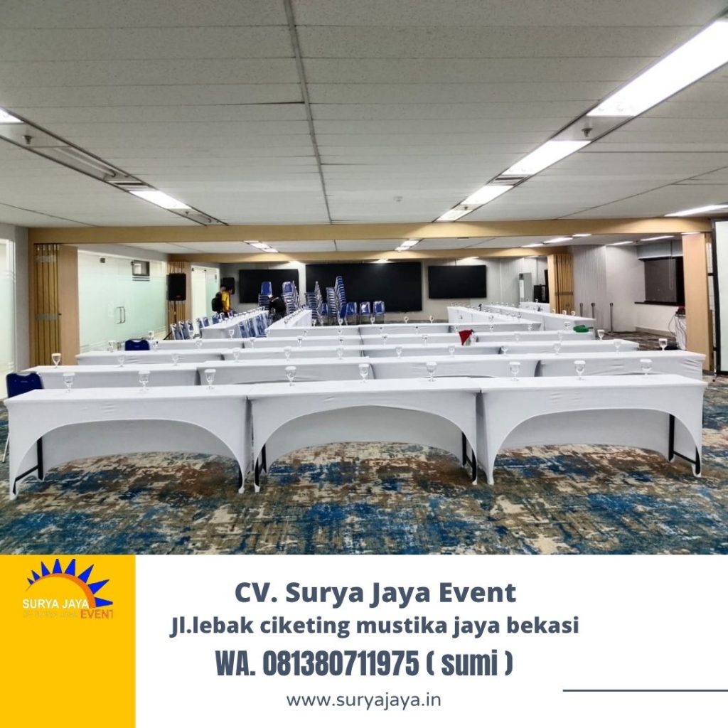Sewa Meja Ibm Taplak Ketat Putih Event Kuningan jaksel