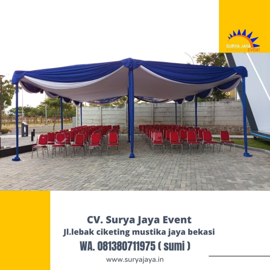 Sewa Tenda serut Kain rempel poni Biru Jakarta