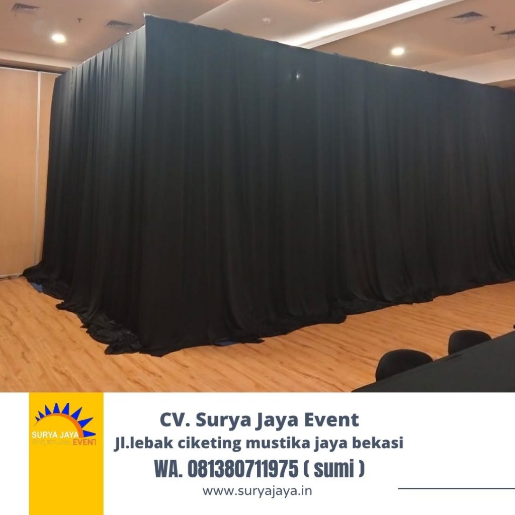rental tirai hitam Lotto event mall kokas Jakarta