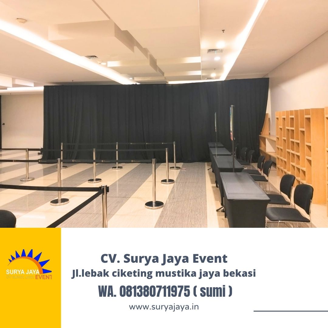 rental tirai hitam Lotto event mall kokas Jakarta