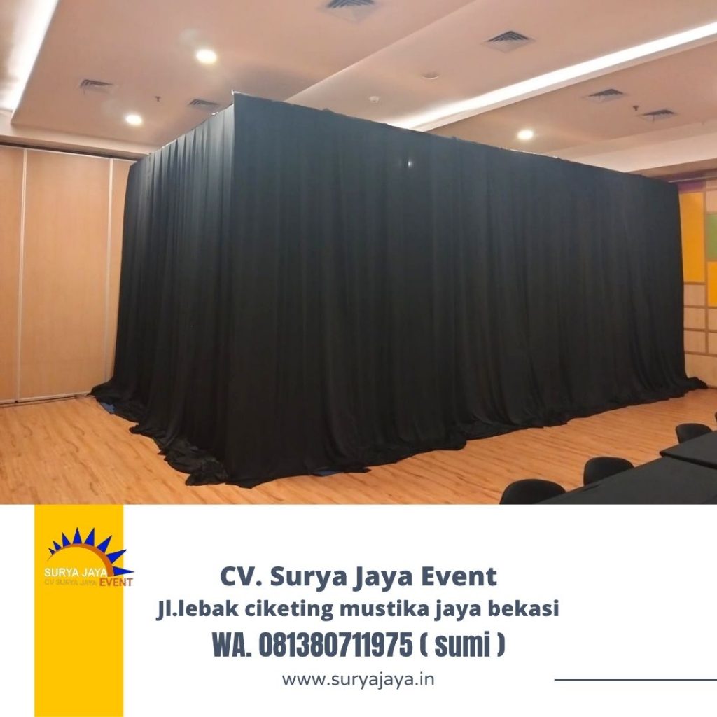rental tirai hitam Lotto event mall kokas Jakarta