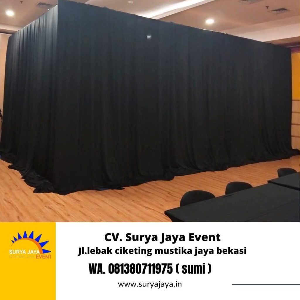 rental tirai hitam Lotto event mall kokas Jakarta