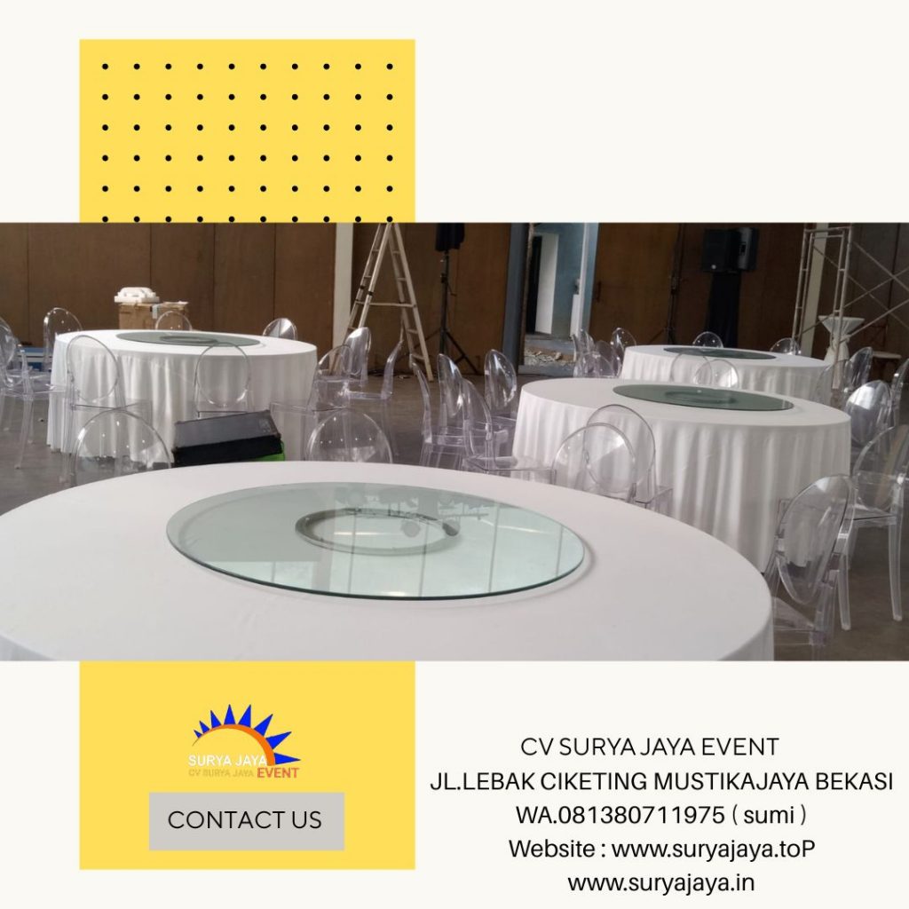 Rental ROUND TABLE dan LAZY SUZZANE Tangerang