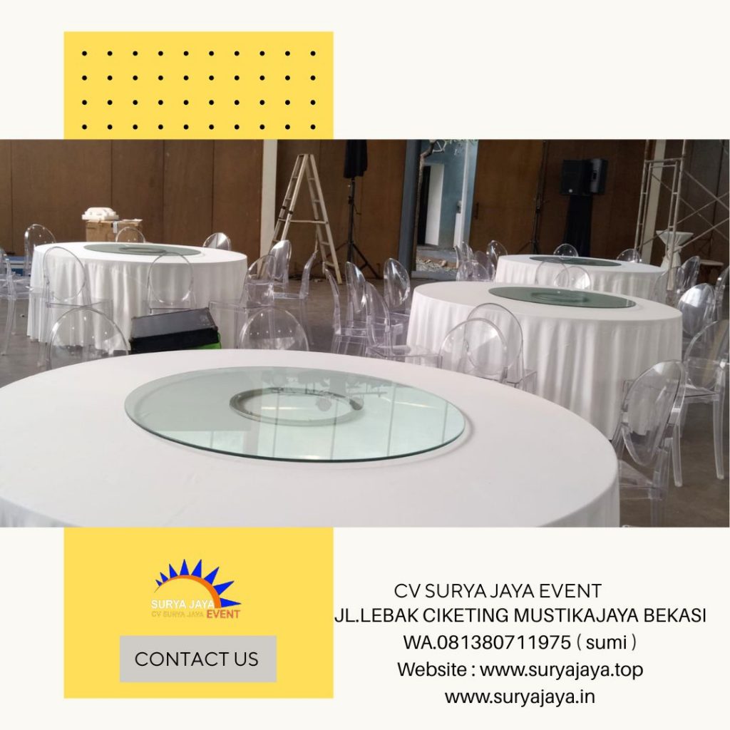 Rental ROUND TABLE dan LAZY SUZZANE Tangerang