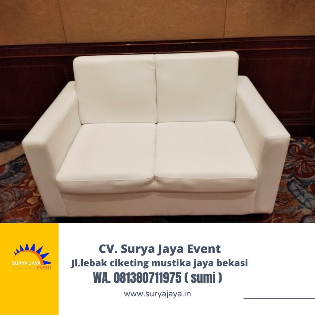Rental Sofa Putih Single,Double,meja VIP Kaca Jakarta