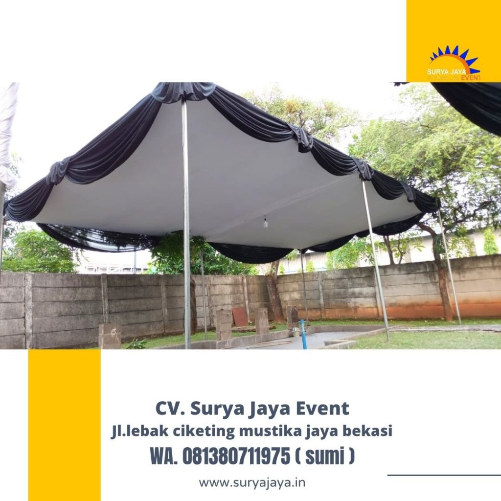 Rental TENDA PLAFON PONI HITAM event cikarang