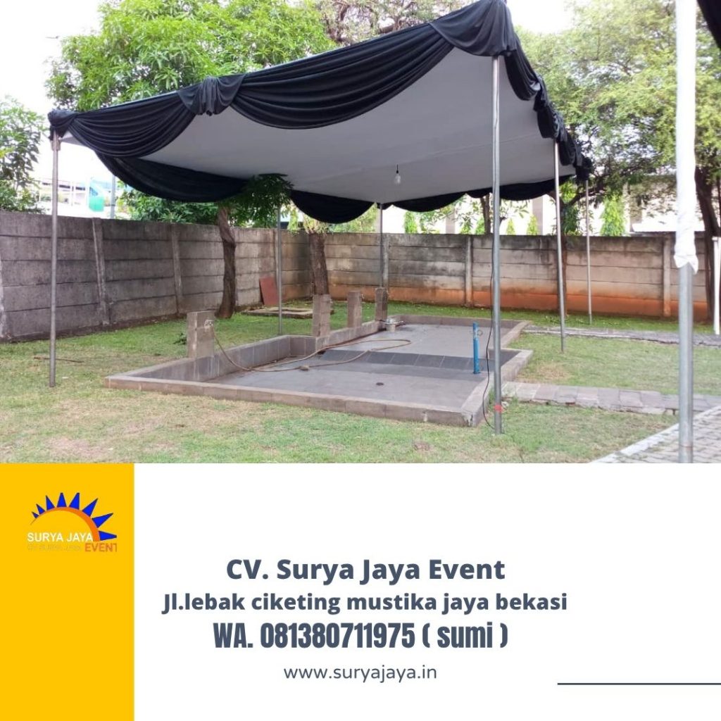 Rental TENDA PLAFON PONI HITAM event cikarang