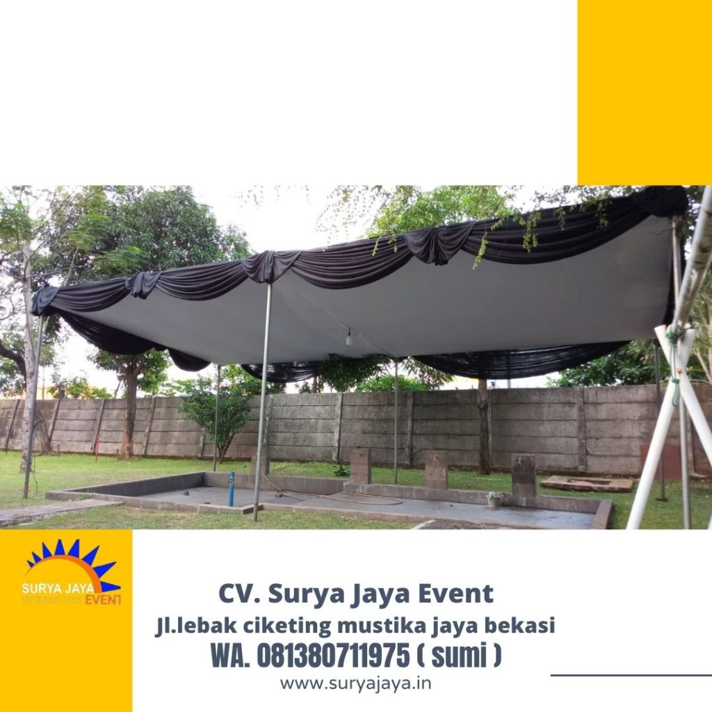 Rental TENDA PLAFON PONI HITAM event cikarang