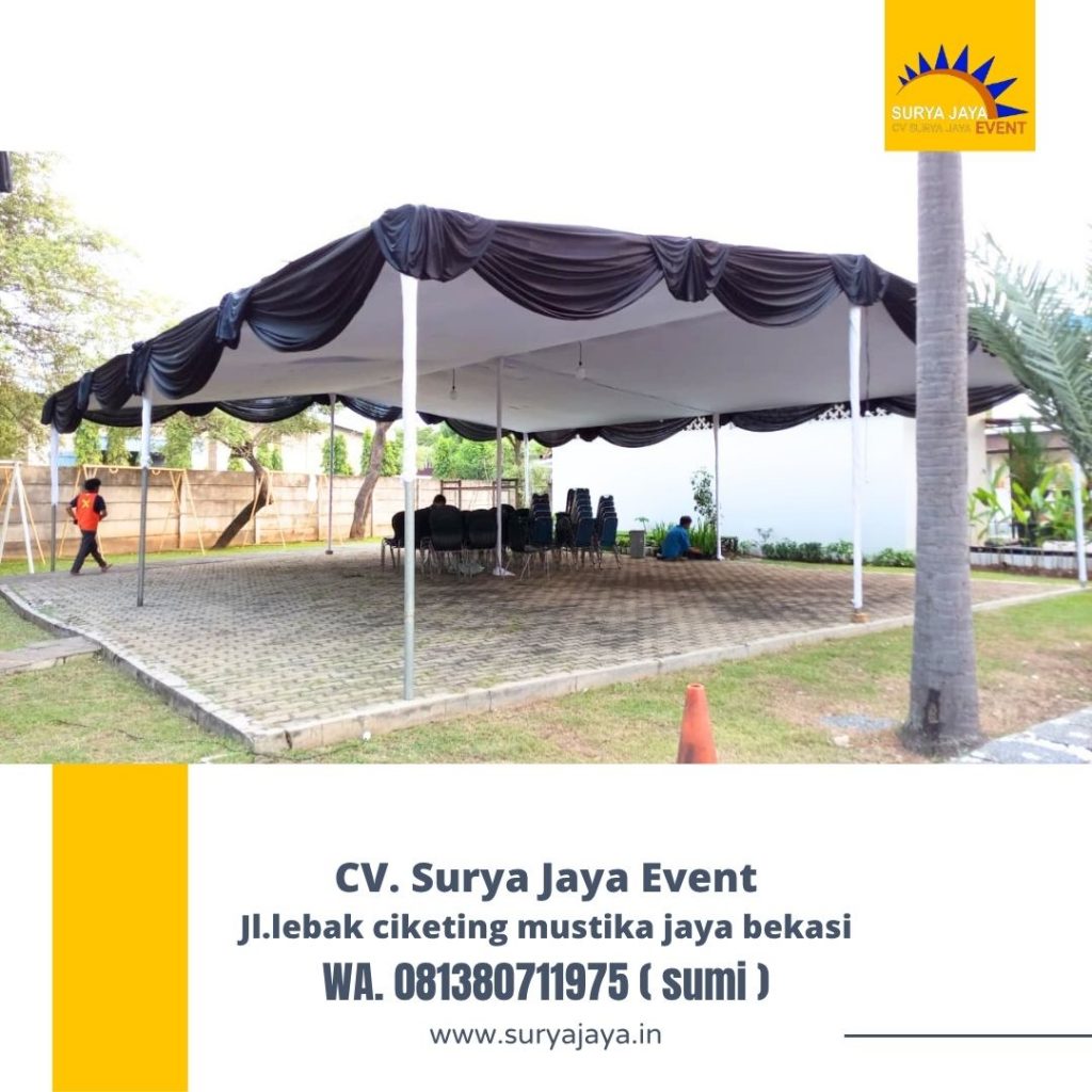 Rental TENDA PLAFON PONI HITAM event cikarang