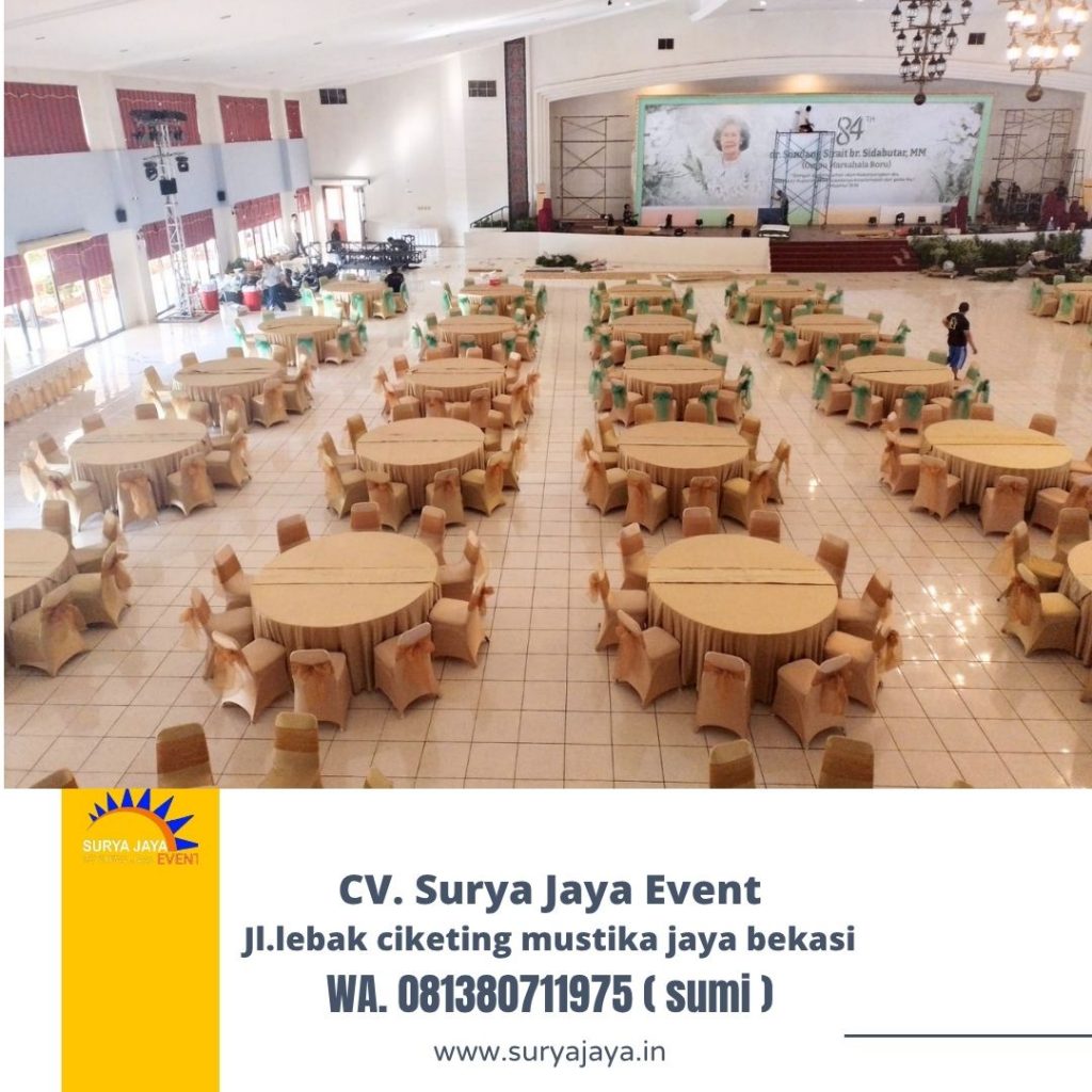 Sewa Round Table Dan Kursi Futura Cover Gold Di Jakarta Timur