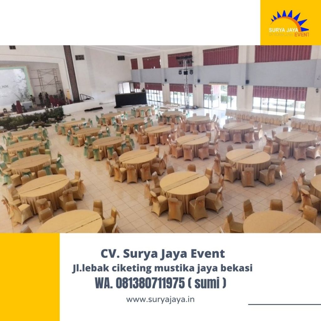 Sewa Round Table Dan Kursi Futura Cover Gold Di Jakarta Timur