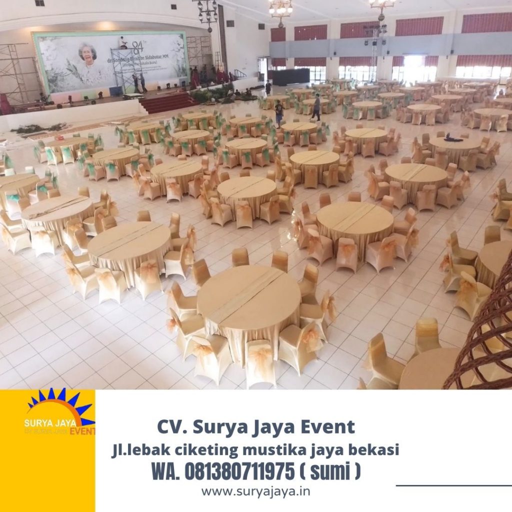 Sewa Round Table Dan Kursi Futura Cover Gold Di Jakarta Timur