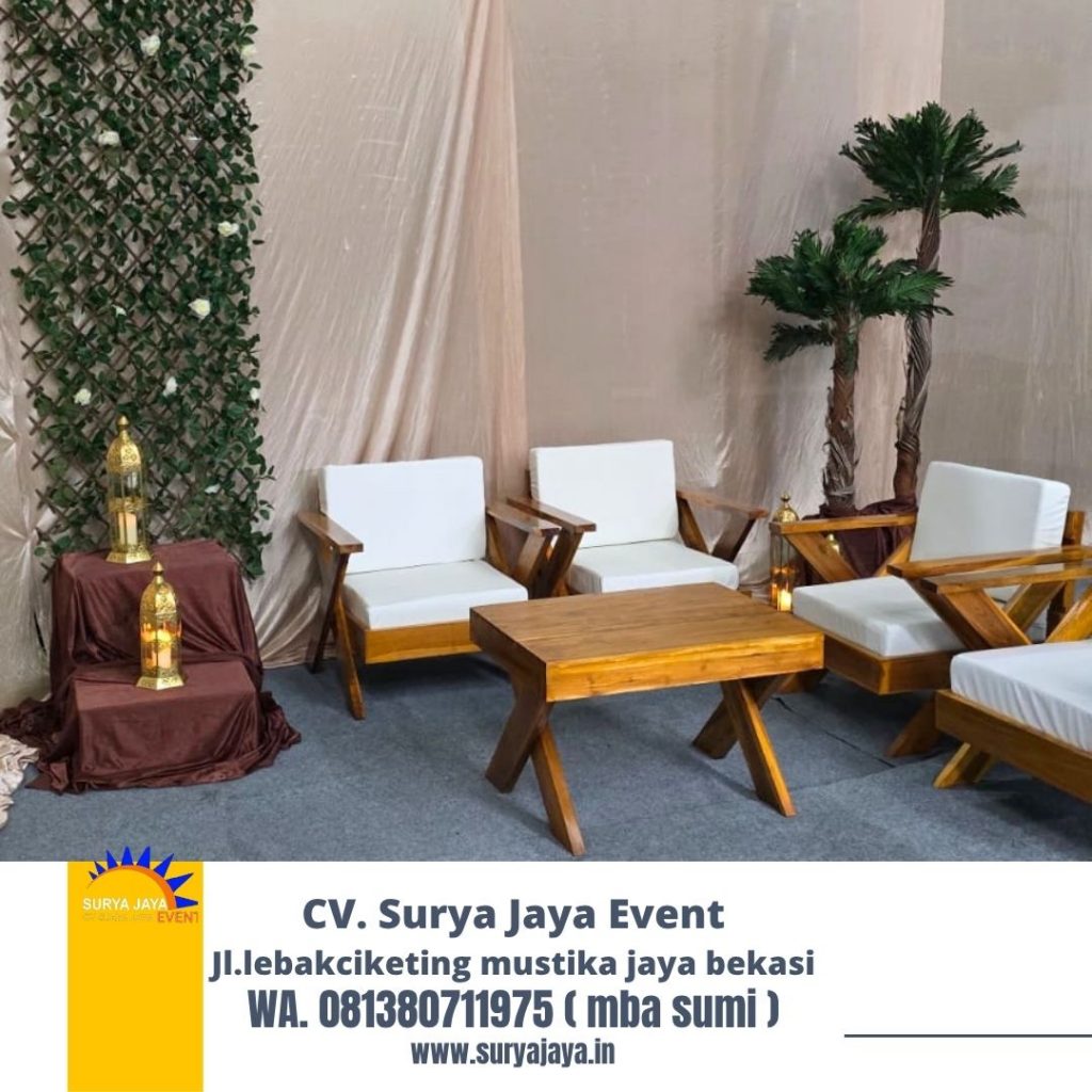 Sewa Sofa Out door Dan Meja Kaki Silang Jakarta