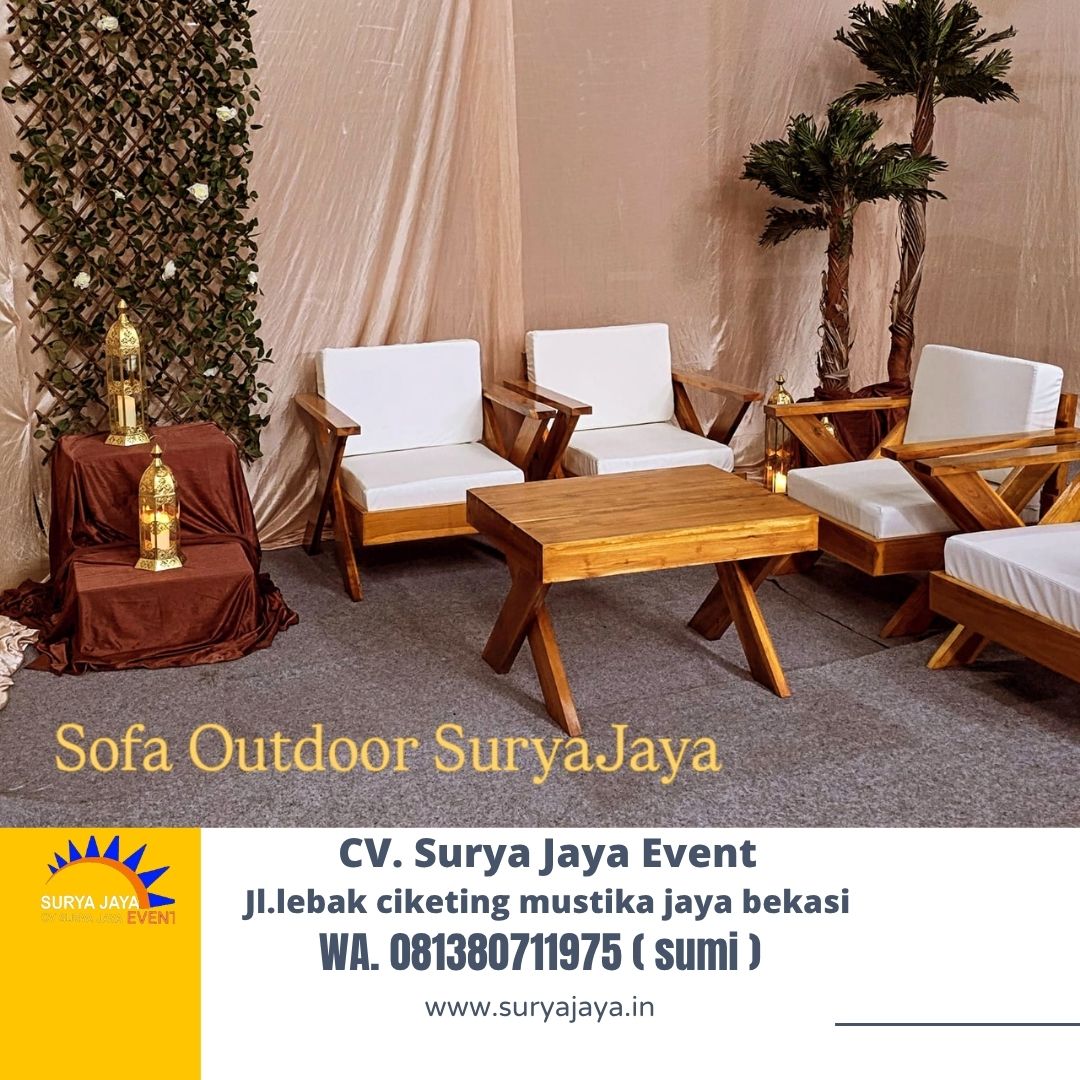Sewa Sofa Out door Dan Meja Kaki Silang Jakarta