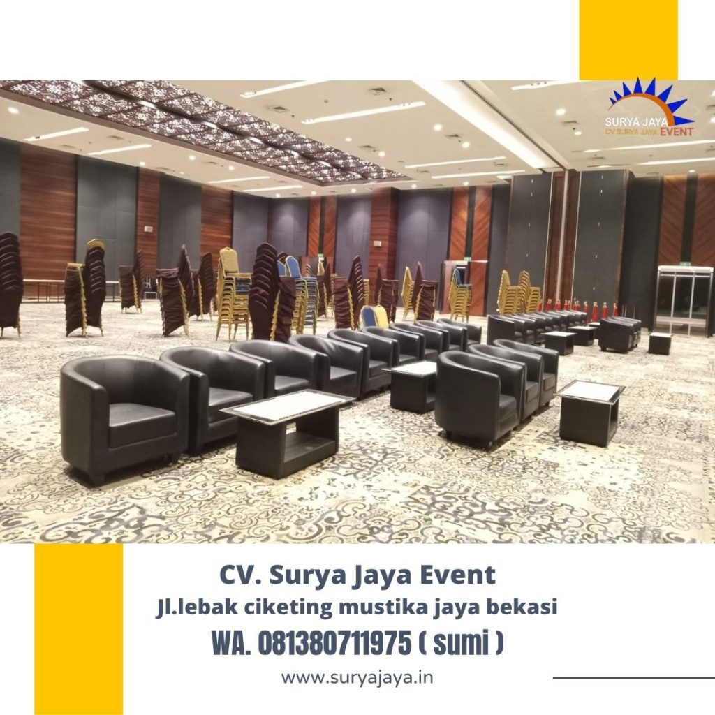 Sewa Sofa Oval Hitam Event Sopo Dell Tower Kuningan Jakarta Selatan