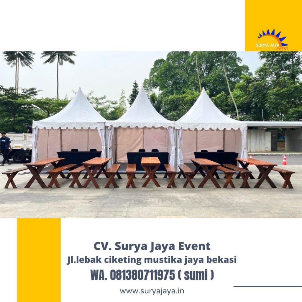 Sewa Tenda Kerucut Dan Meja Bangku Taman Di Jakarta
