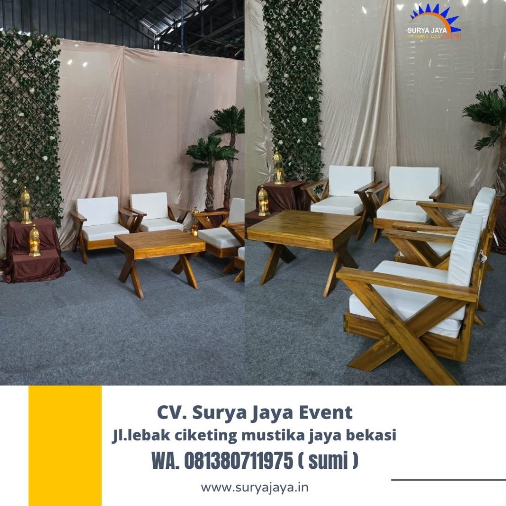 Sewa sofa Out door Plus meja kaki Silang bogor